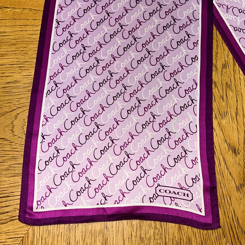 COACH Long Script Silk Scarf
